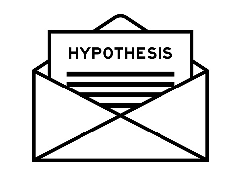 Envelope and letter sign with word hypothesis as the headline