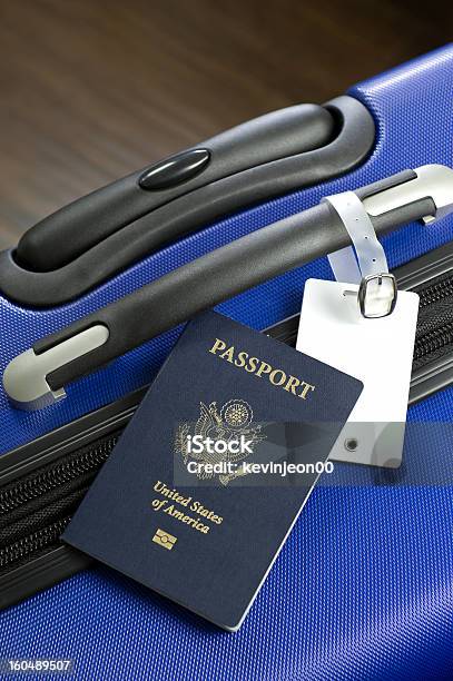 Passport And Luggage Stock Photo - Download Image Now - Luggage Tag, Passport, Blank