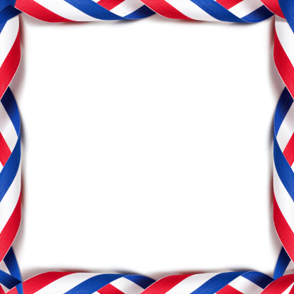 Rolled up the medal ribbon frame isolated on white background