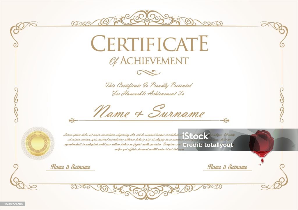 Certificate In Calligraphy Certificate Or Diploma Template With Decorative Design Calligraphy ...
