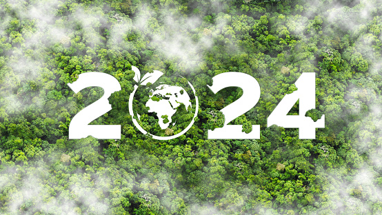 New Goals, Plans and Visions for Next Year 2024. Sustainable environment development goals, green business, ESG, Co2, SDGs, and NetZero Concept.World Environment Day. Save Earth. green business.