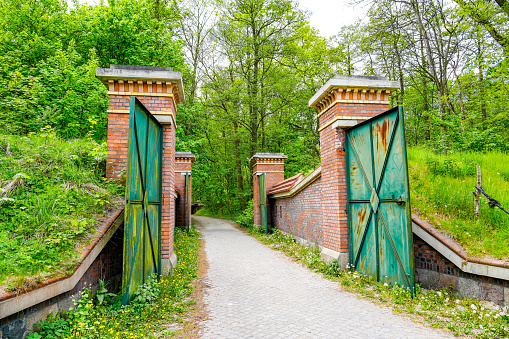 Swinoujscie Fortress. Entrance with an old gate.