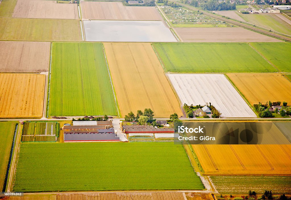 Bauernhof Landschaft von oben, Niederlande - Lizenzfrei Agrarbetrieb Stock-Foto