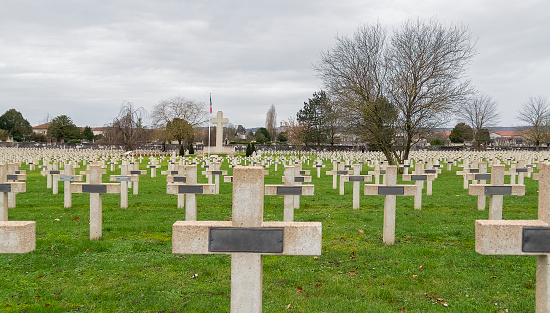 Impression around the military cemetery in Verdun, a large city in the Meuse department in Grand Est, northeastern France