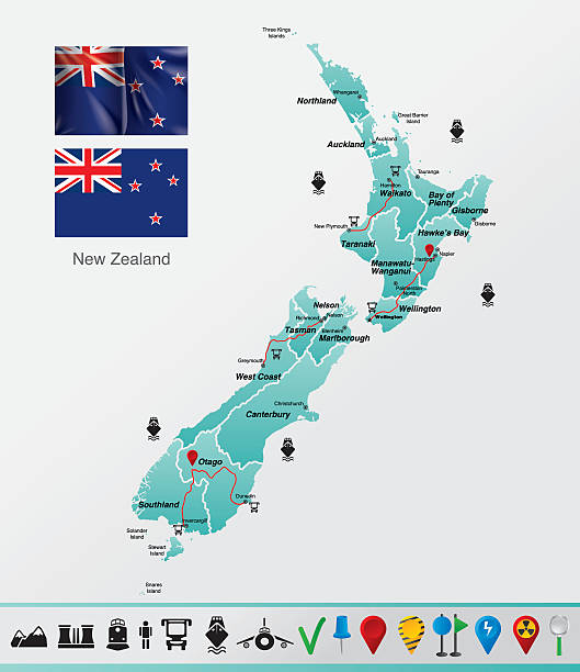 nowa zelandia - marlborough region stock illustrations