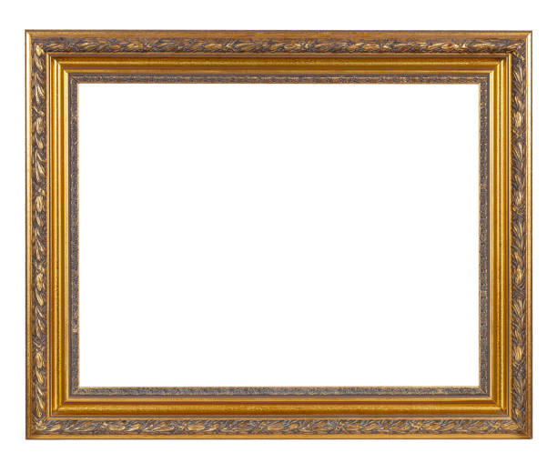 istock Empty wooden photo frame on white background 1604979941