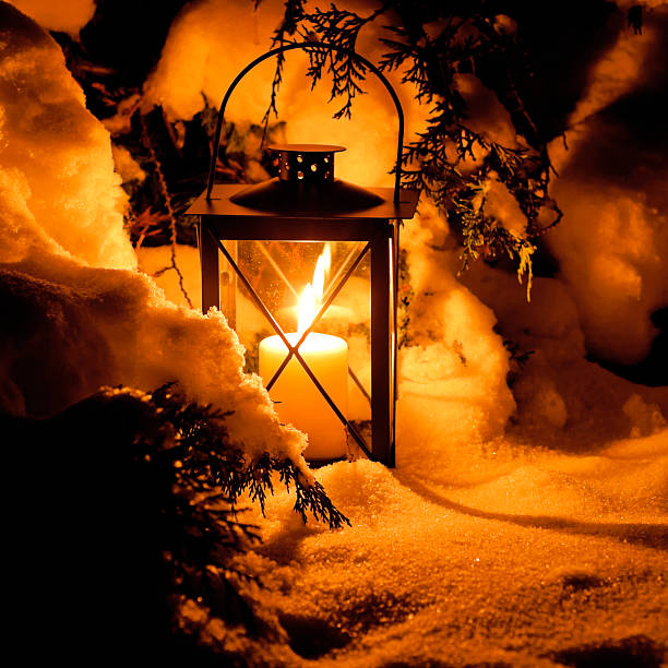 istock Warm candlelight in the snow 160498289