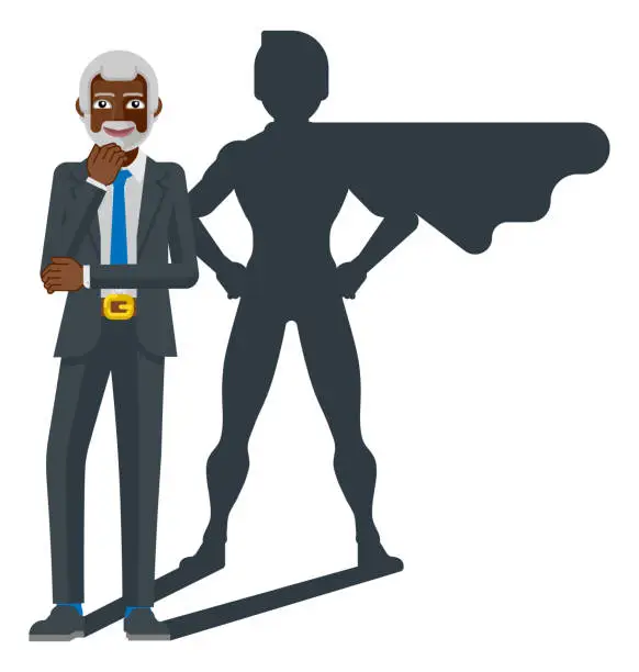 Vector illustration of Business Person Super Hero Cartoon Mascot