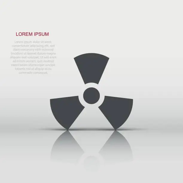 Vector illustration of Nuclear radiation icon in flat style. Radioactivity vector illustration on white isolated background. Toxic sign business concept.