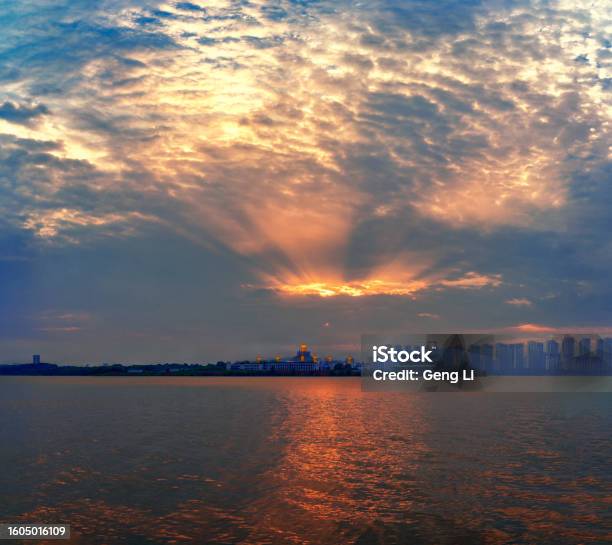 Sunset On Tangxun Lake Stock Photo - Download Image Now - China - East Asia, Cloud - Sky, Color Image
