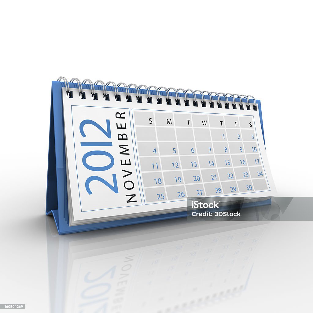 De noviembre de 2012 calendario - Foto de stock de 2012 libre de derechos