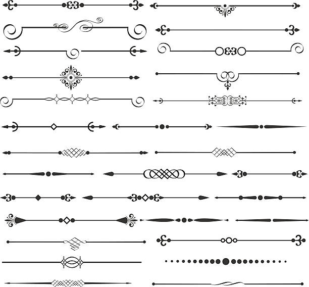 calligraphic elementy projektu i wystrój strony - victorian style stock illustrations