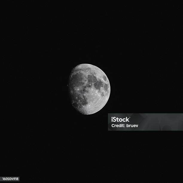 Dark Night With Moon Stock Photo - Download Image Now - Agricultural Field, Black Color, Crescent