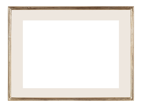 Empty wooden photo frame on white background