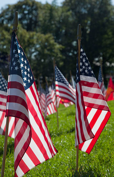 istock American flags, 911 memorial 160506829