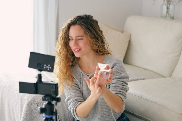 istock Vlogger recording makeup tutorial for social media blog 1605068804