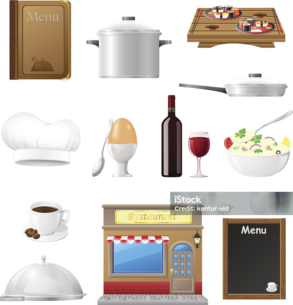 set d'icônes de cuisine pour restaurant cuisine illustration vectorielle - clipart vectoriel de Affaires libre de droits