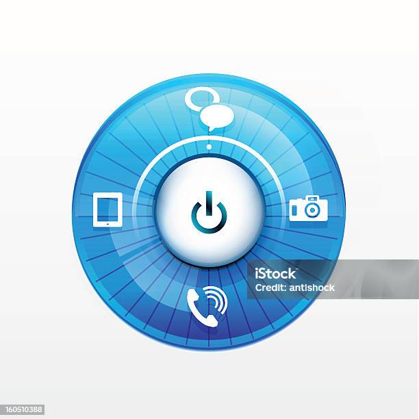 Vettore Di Pulsante Joystick Blu - Immagini vettoriali stock e altre immagini di Applicazione mobile - Applicazione mobile, Astratto, Blu