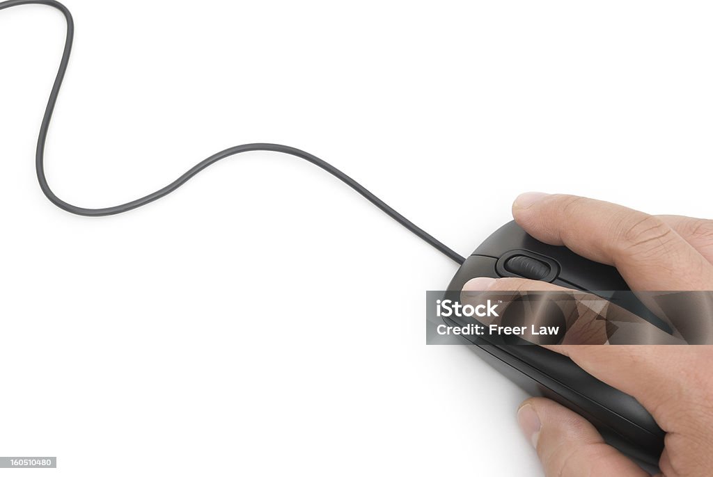 Using Mouse Top View Man Using A Black Mousetop View Stock Photo - Download Image Now ...