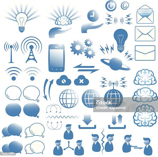 Icone Di Comunicazione - Immagini vettoriali stock e altre immagini di Affari - Affari, Affari internazionali, Alfabeto