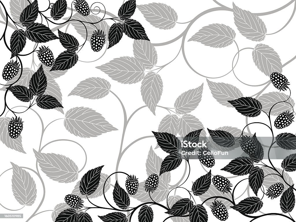 Fond Floral - clipart vectoriel de Mûre noire libre de droits