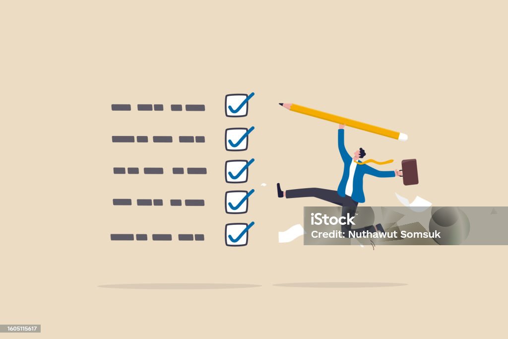 Complete Task Get Work Done Accomplish Work Or Finish Checklist Project ...