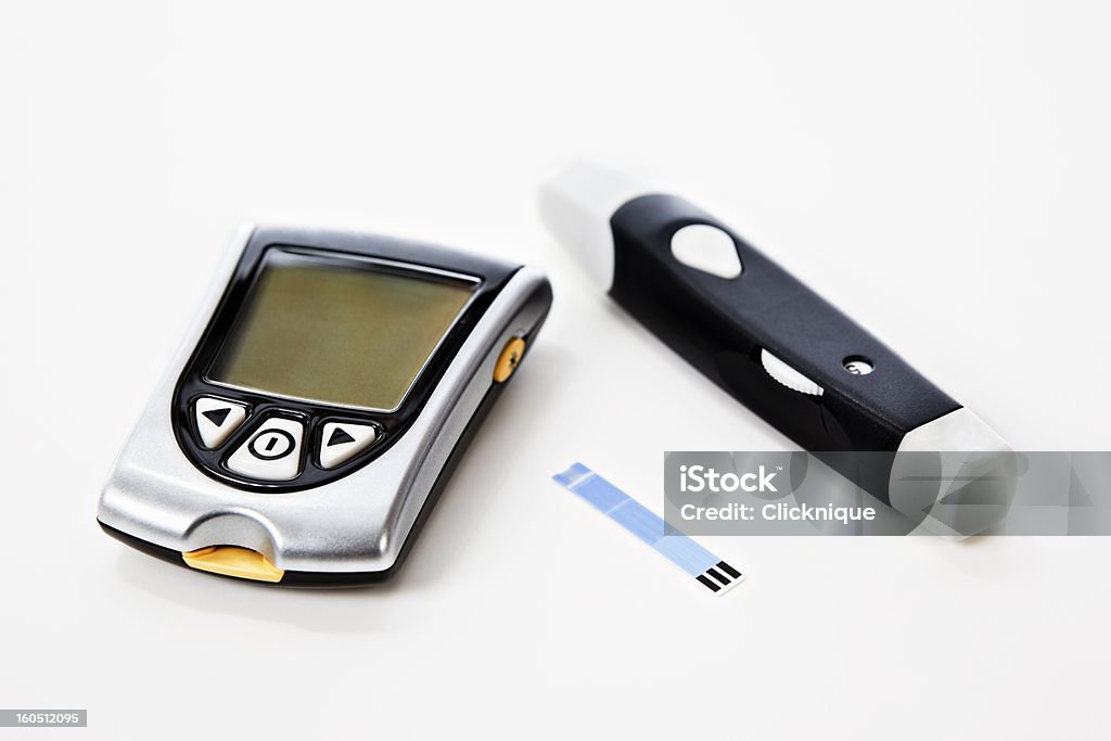 Diabetes glucose level-Blut-test glaucophane schist kit - Lizenzfrei Diabetes Stock-Foto