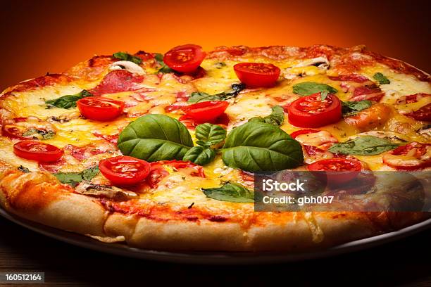 Pizza Stock Photo - Download Image Now - Baked, Baked Pastry Item, Basil
