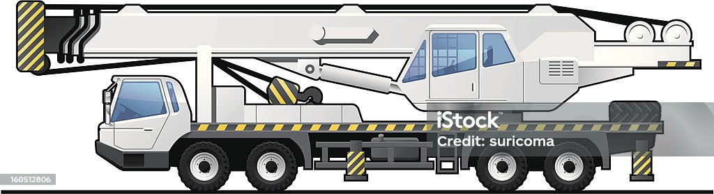 Camion-grue - clipart vectoriel de Fond blanc libre de droits