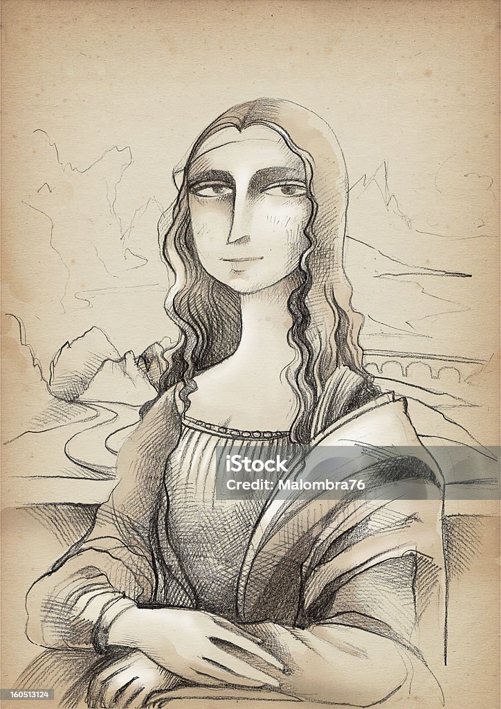 La Gioconda - Ilustración de stock de Homenaje a Mona Lisa libre de derechos