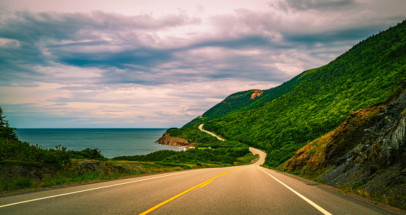 World Famous Cabot Trail on Route 30 in Petit Étang, Nova Scotia, Canada
