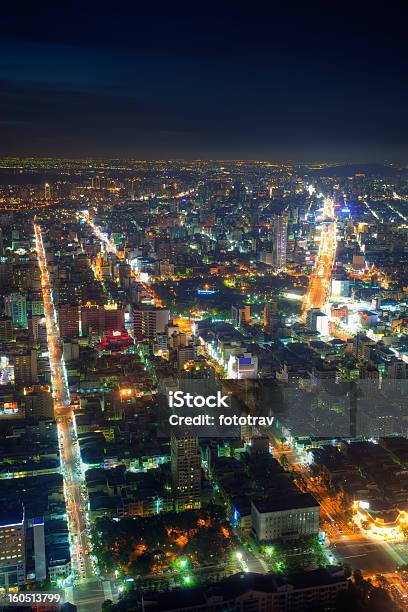 Kaohsiung City Night Skyline Stock Photo - Download Image Now - Aerial View, Capital Cities, City