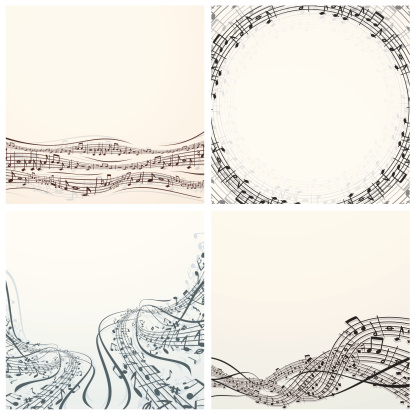 Set of Four Music Backgrounds with a space for text.