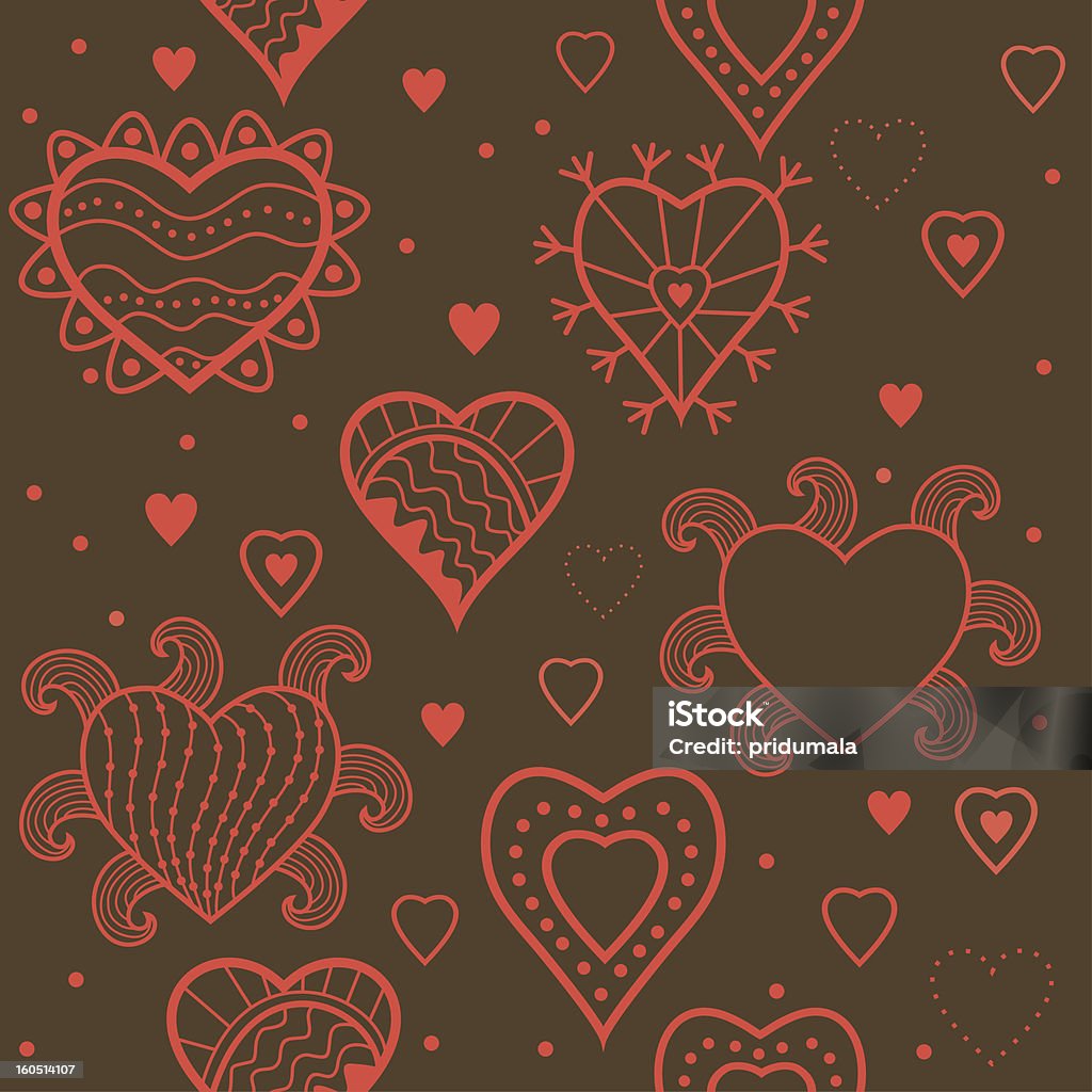 Romántico de patrones sin fisuras con corazones - arte vectorial de Abstracto libre de derechos