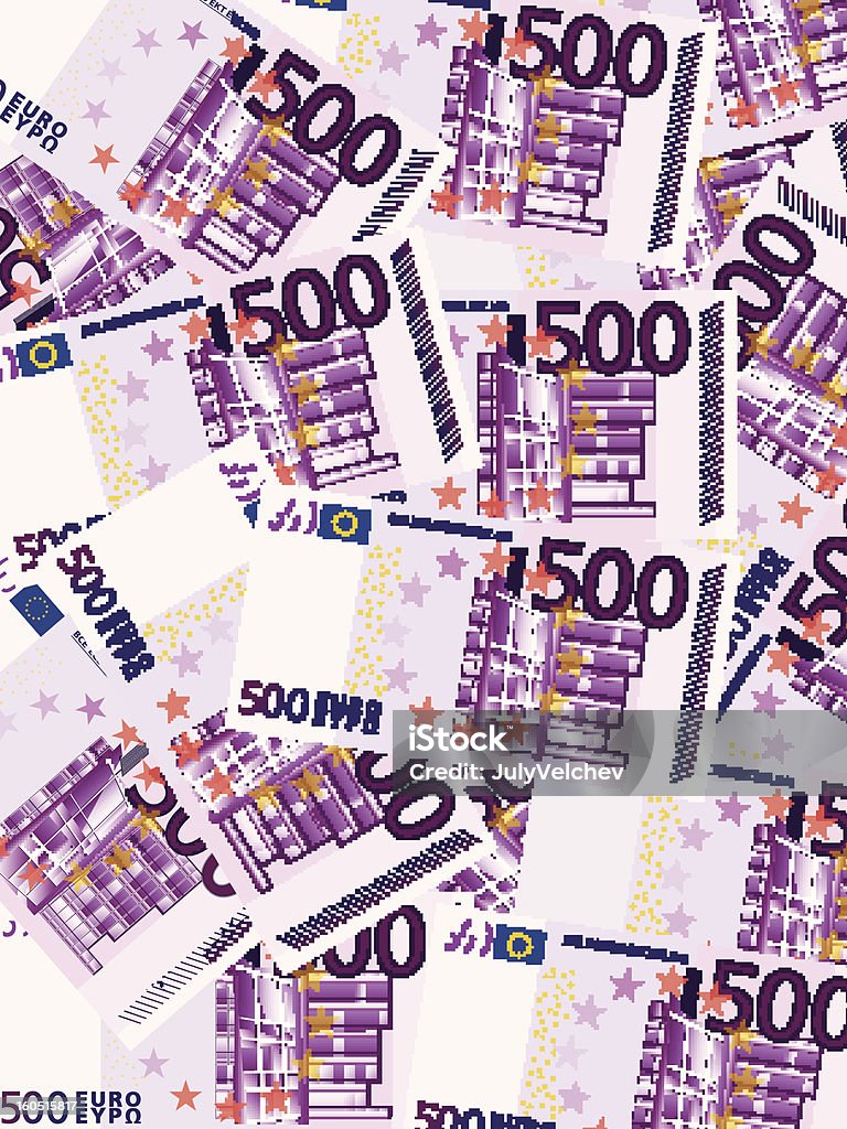 Банкнота 500 евро фон вертикальные - Векторная графика 500 роялти-фри