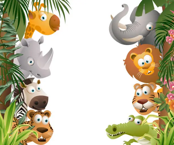 Vector illustration of Jungle Animals