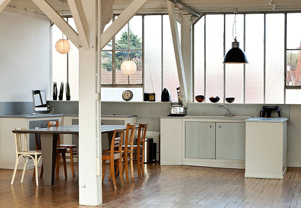 istock Photo of a loft's kitchen and dining space 160516080