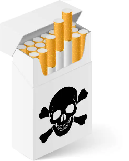 Vector illustration of White Pack of cigarettes