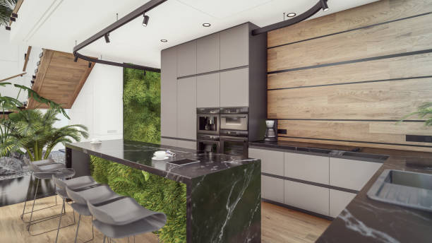 istock 3d rendering of expensive cozy interior with green walls in night 1605164974