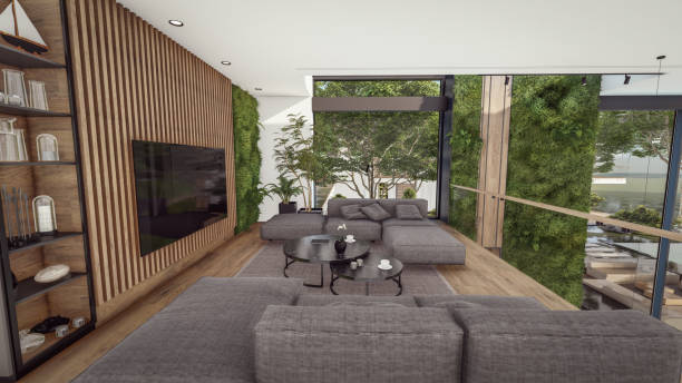 istock 3d rendering of expensive cozy interior with green walls in night 1605164994