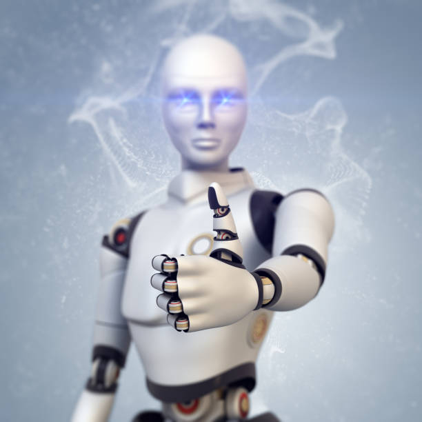 Android looking at camera and giving thumbs up