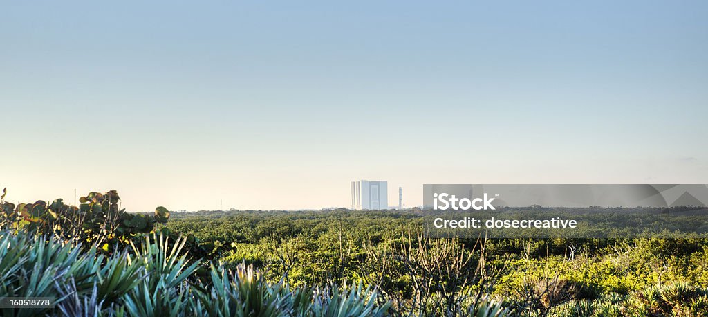 Canaveral National Seashore Canaveral National Seashore with View of Merritt Island Wildlife Refuge. Blue Stock Photo