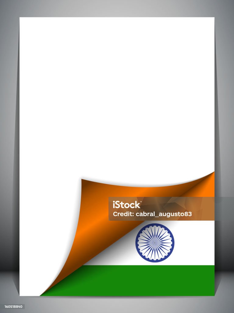 Índia bandeira de país virar de página - Vetor de Bandeira royalty-free