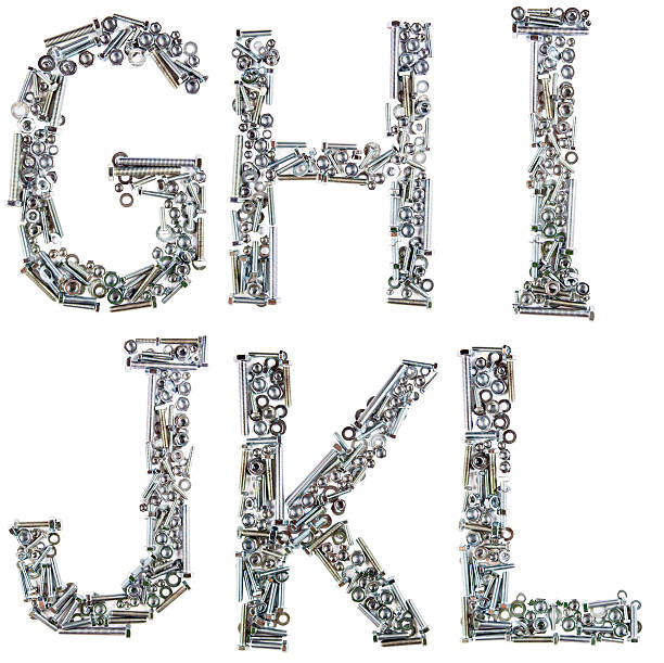 istock alphabet made of bolts, screws, nuts on white background 160519574