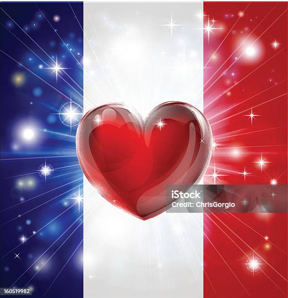 Love France Flag Heart Background Stock Illustration - Download Image Now - Abstract, Backgrounds, Blue