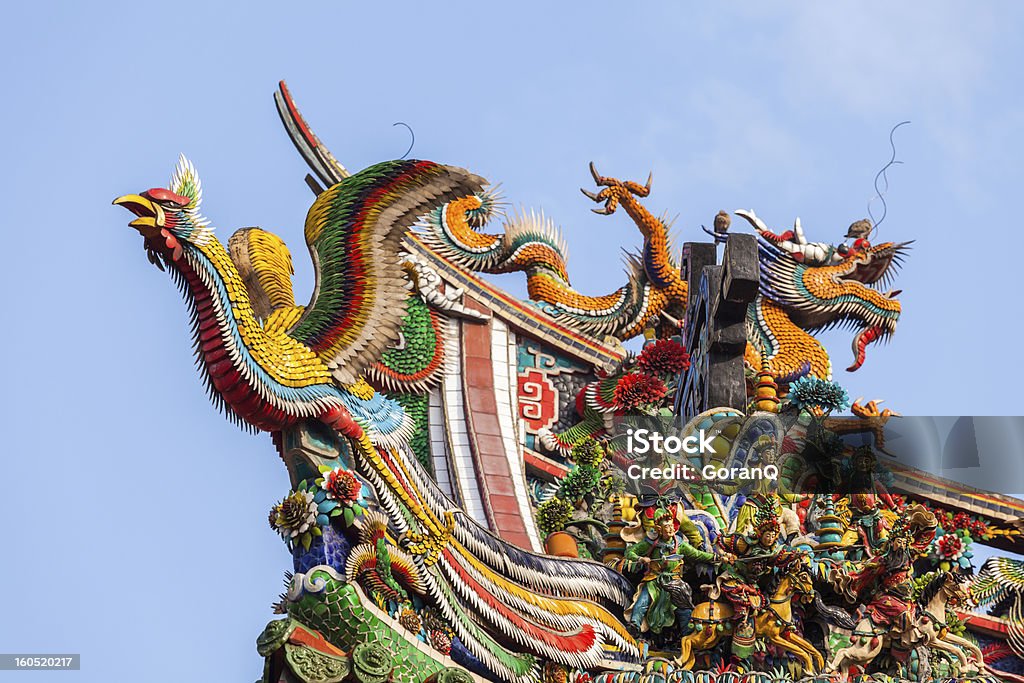 Восемь Immortals на крыше Longshan Храм - Стоковые фото Lungshan Temple роялти-фри