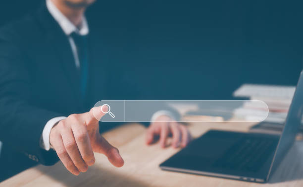 istock SEO, Data Search Technology Search Engine Optimization. businessman pointing at search bar icon to Searching for information. Using Search Console with your website, internet networking concept 1605215273