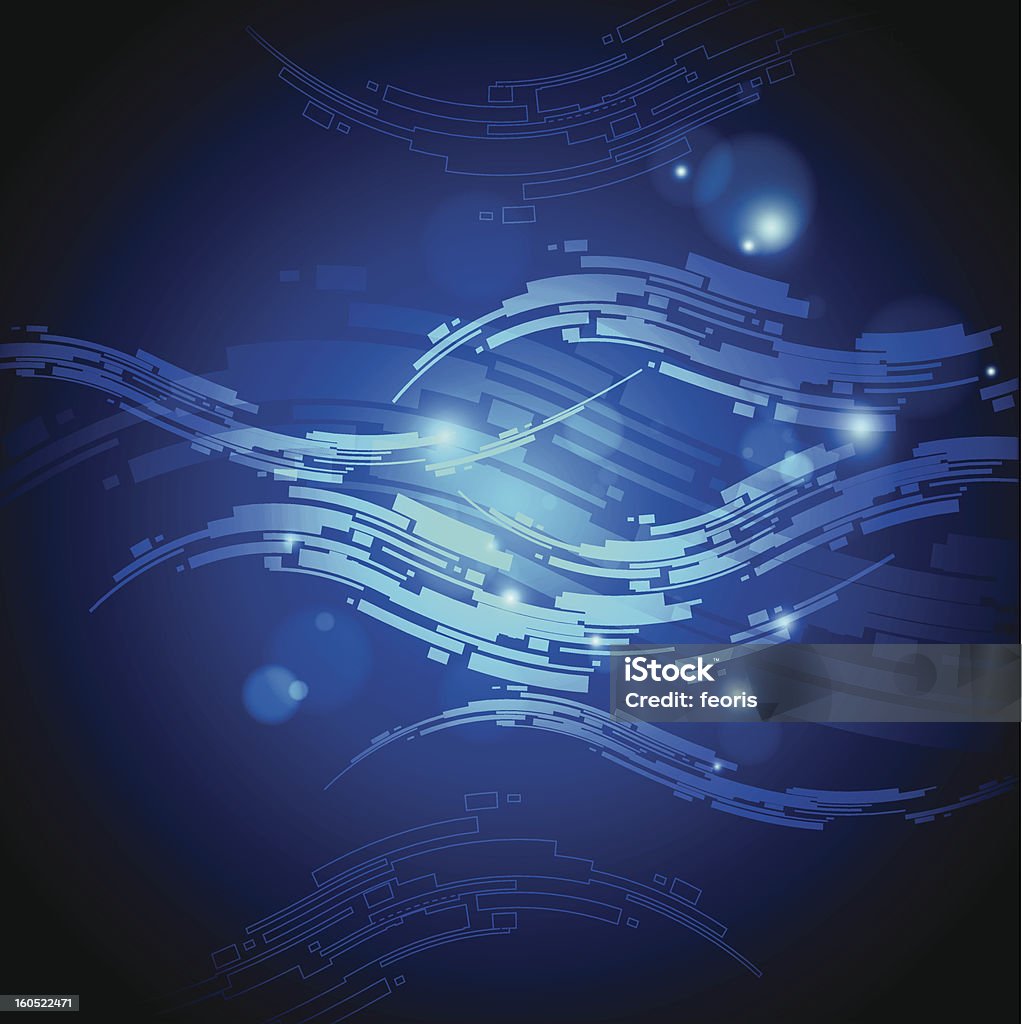 Abstrakte blaue wellenförmige Hintergrund-Vektor - Lizenzfrei Abstrakt Vektorgrafik