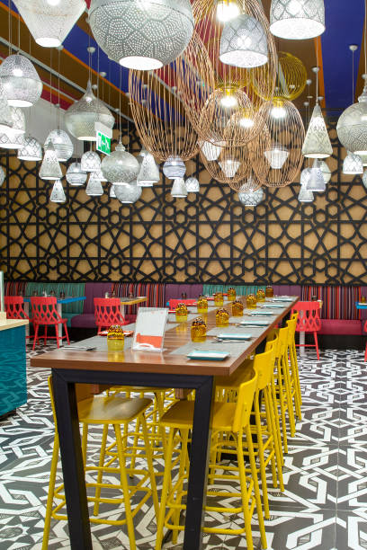 istock Bright interior with many different lamps of original design in Arabic style 1605229230