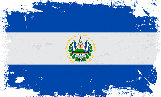 El Salvador flag with brush paint textured isolated on white background. Vector illustration EPS10